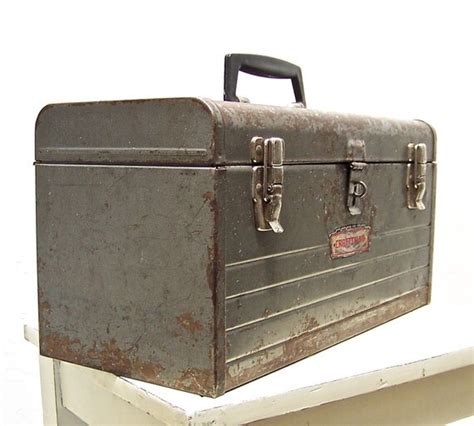 vintage craftsman metal power tool box|old metal craftsman toolbox.